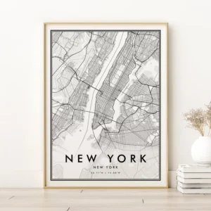 New York City Map Print | NYC Wall Art | Minimalist Black & White City Map Poster | Modern Home Decor
